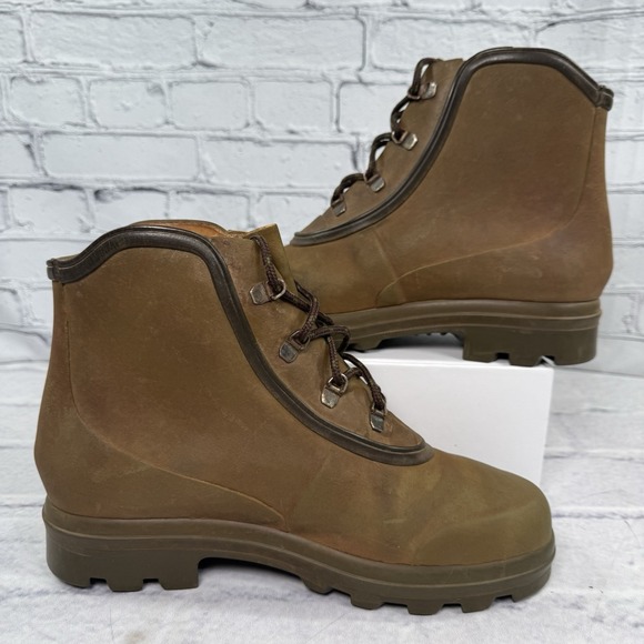 Le Chameau Men's Nairobi Boots Size 9 Brown Rubber Leather Lined Discontinued 6" - Picture 2 of 16